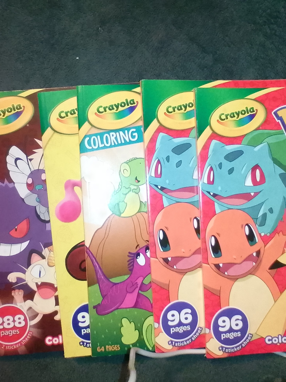 Bundle Crayola Coloring Book Set - Green, Yellow, Red, Purple, Blue Covers